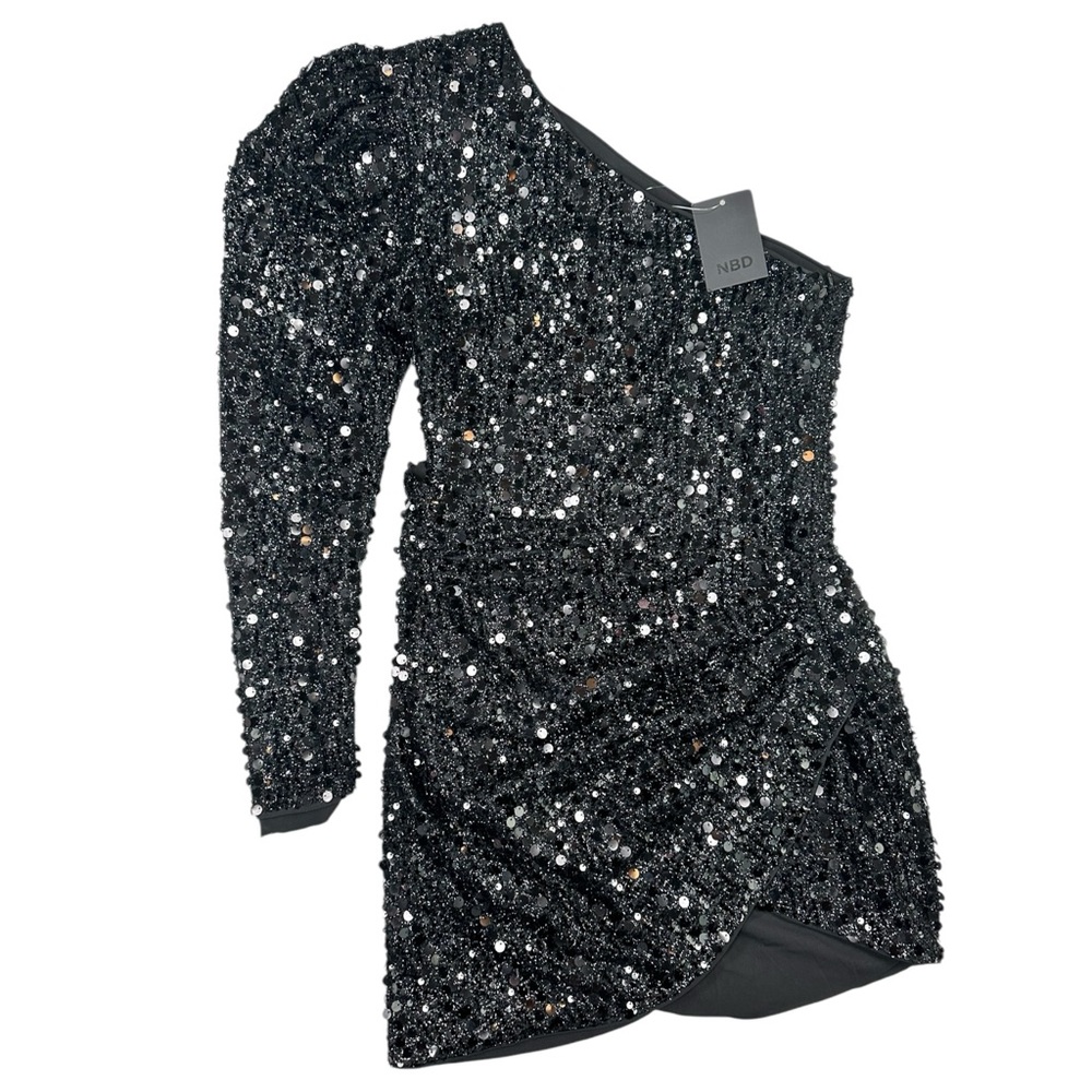 NWT NBD Jacob Mini Dress Black Sequin Size Medium - Picture 3 of 8